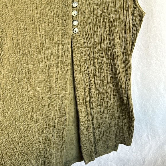 Silverwear olive green textured cotton vest and drawstring pants, size L - Picture 4 of 13